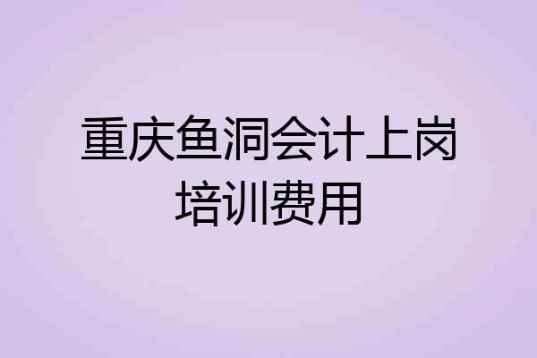 重庆鱼洞会计上岗培训费用