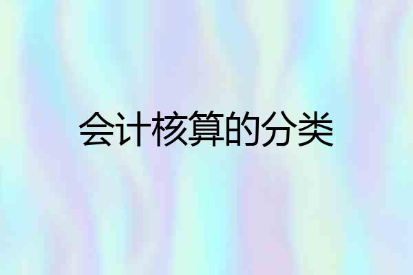 会计核算的分类