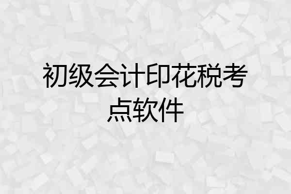 初级会计印花税考点软件