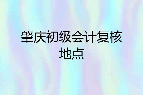 肇庆初级会计复核地点