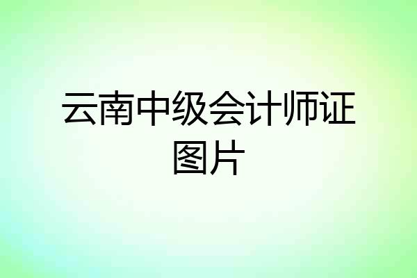 云南中级会计师证图片