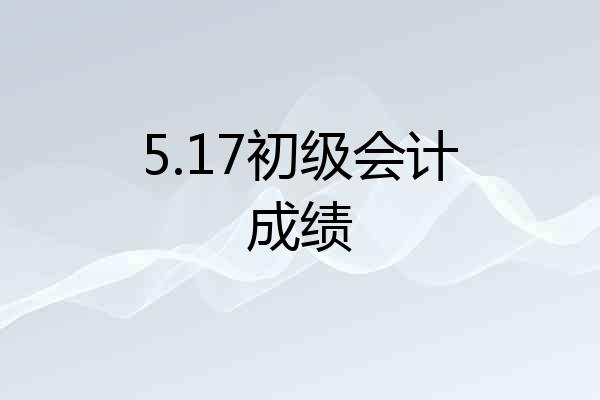 5.17初级会计成绩