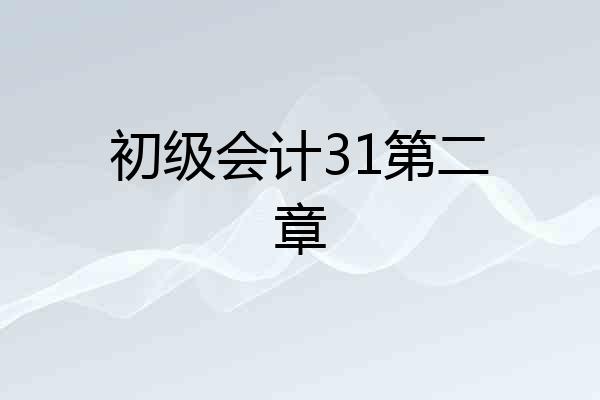 初级会计31第二章