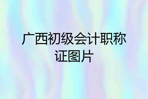 广西初级会计职称证图片