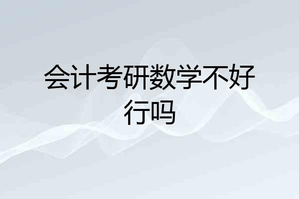 会计考研数学不好行吗