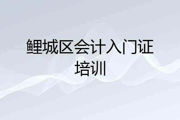 鲤城区会计入门证培训