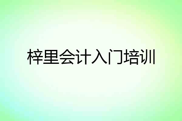 梓里会计入门培训