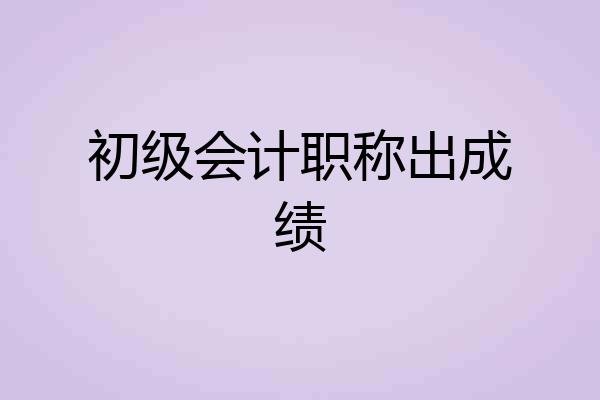 初级会计职称出成绩