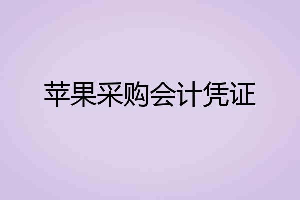 苹果采购会计凭证