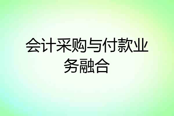 会计采购与付款业务融合