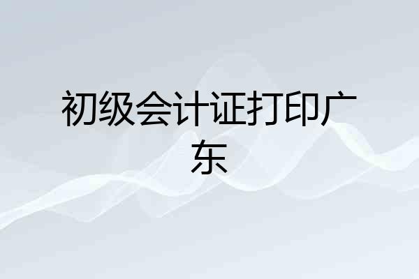 初级会计证打印广东