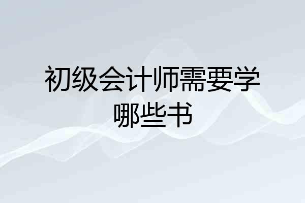 初级会计师需要学哪些书