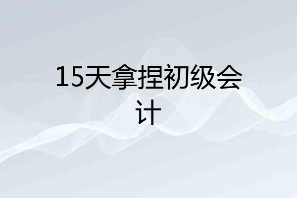 15天拿捏初级会计