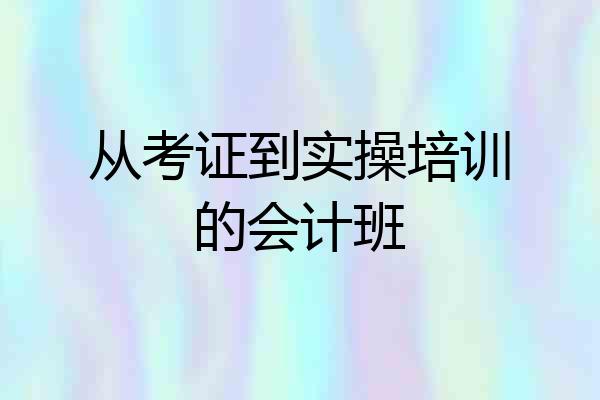 从考证到实操培训的会计班