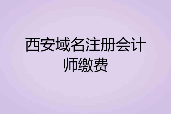 西安域名注册会计师缴费