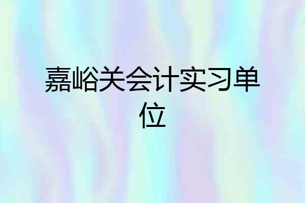 嘉峪关会计实习单位