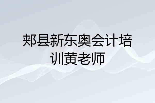 郏县新东奥会计培训黄老师
