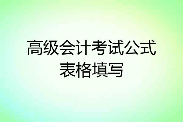 高级会计考试公式表格填写