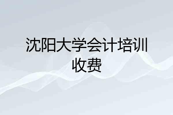 沈阳大学会计培训收费