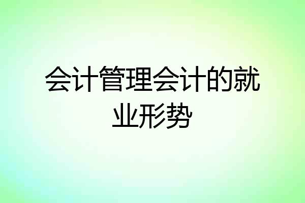 会计管理会计的就业形势