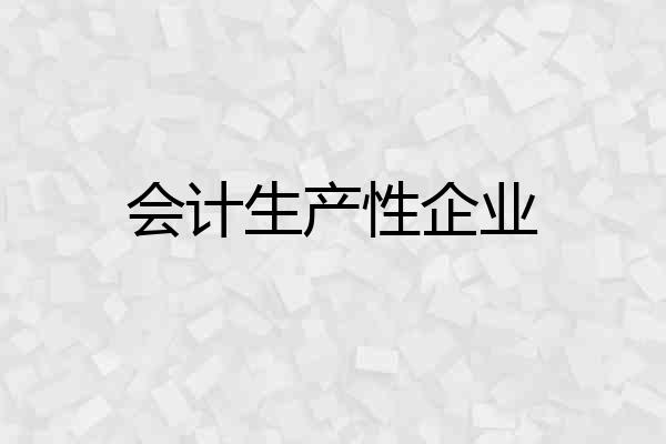 会计生产性企业