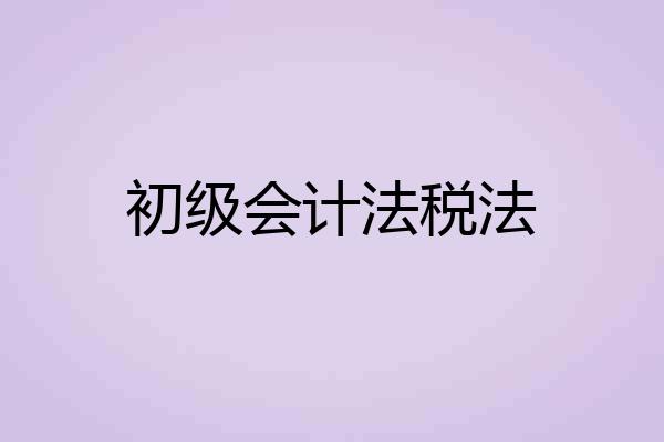 初级会计法税法