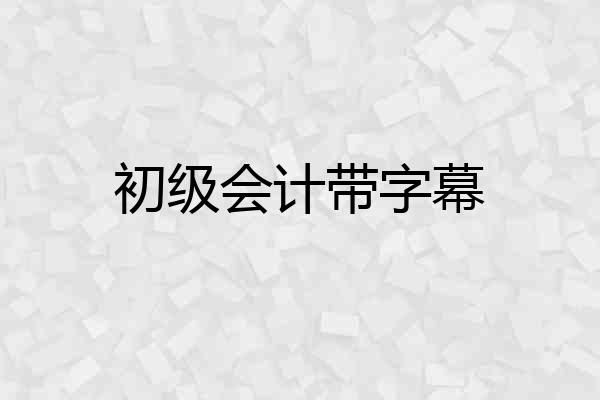 初级会计带字幕
