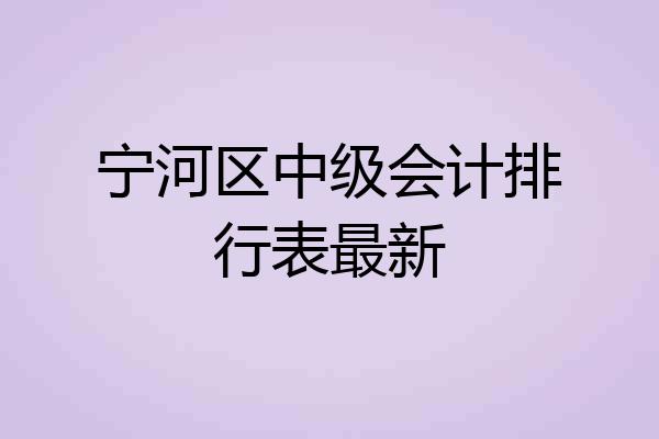 宁河区中级会计排行表最新