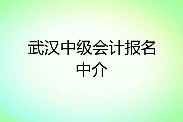 武汉中级会计报名中介