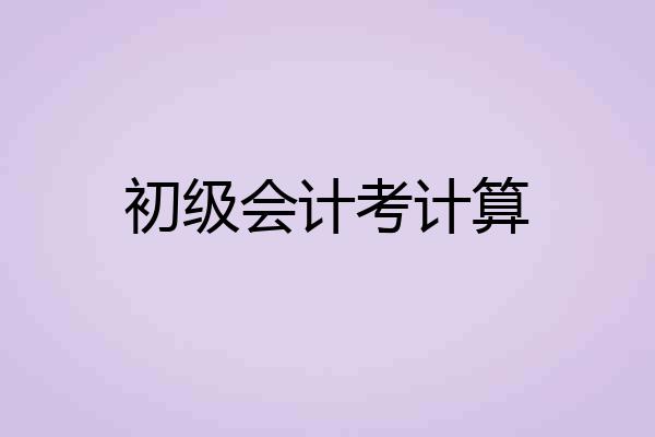 初级会计考计算