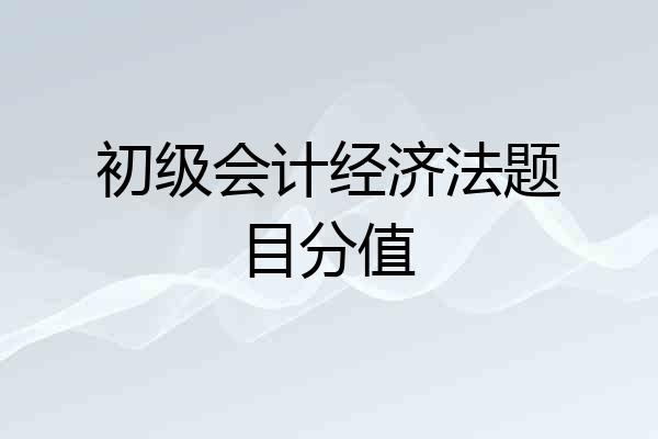 初级会计经济法题目分值
