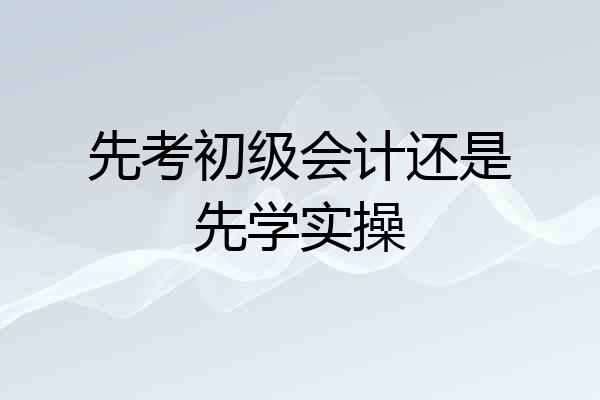 先考初级会计还是先学实操