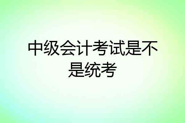 中级会计考试是不是统考