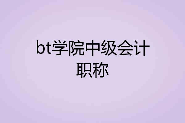 bt学院中级会计职称
