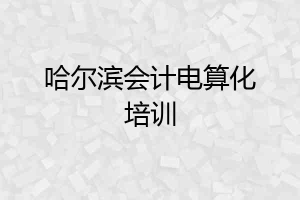 哈尔滨会计电算化培训