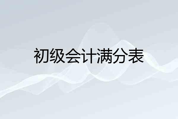 初级会计满分表