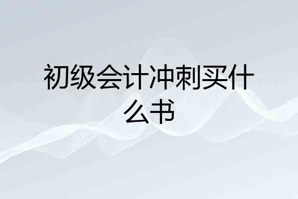 初级会计冲刺买什么书