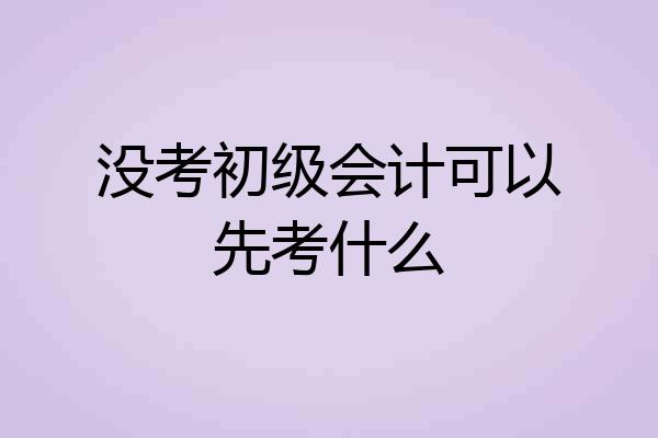 没考初级会计可以先考什么