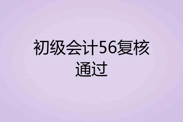 初级会计56复核通过