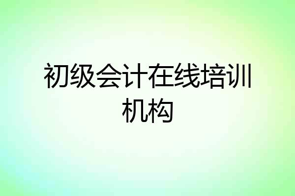 初级会计在线培训机构