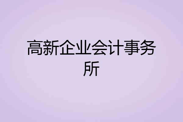 高新企业会计事务所