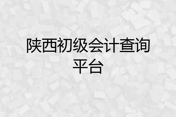 陕西初级会计查询平台