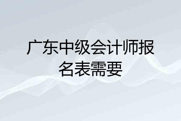 广东中级会计师报名表需要