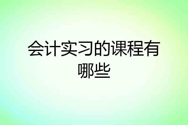 会计实习的课程有哪些