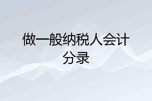 做一般纳税人会计分录