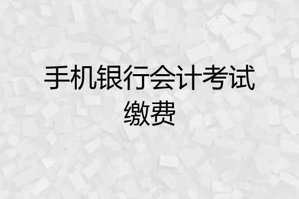 手机银行会计考试缴费