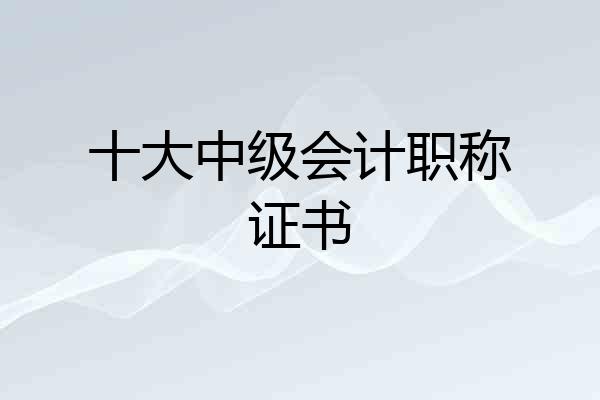 十大中级会计职称证书