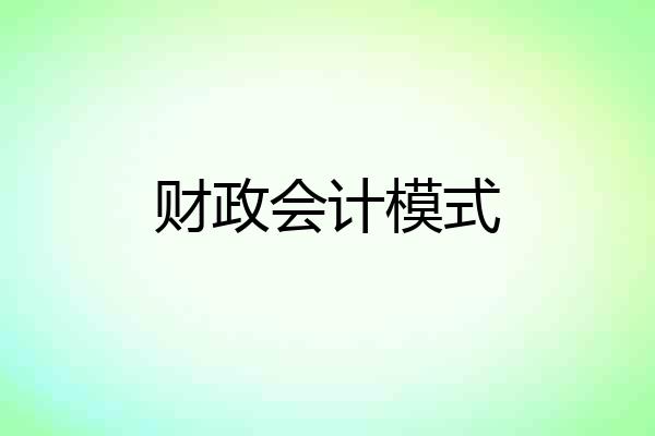 财政会计模式