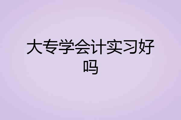 大专学会计实习好吗