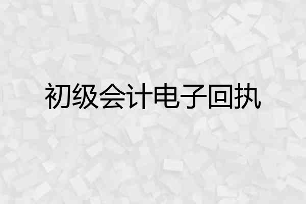 初级会计电子回执